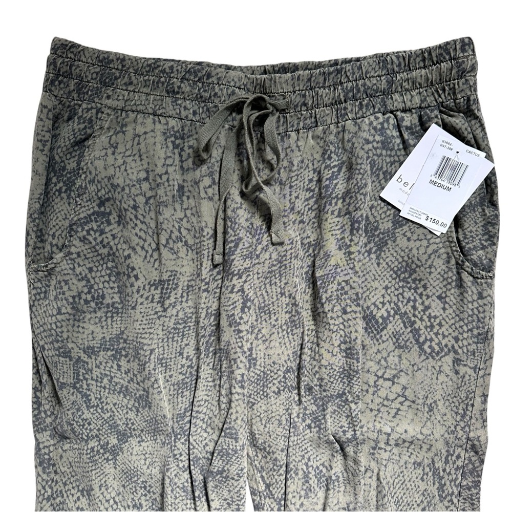 NWT Bella Dahl Print Pocketed Jogger Pants Cactus Green M Snake - Picture 4 of 9